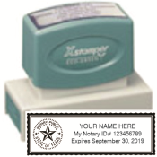 N18-Texas Notary<br>Xstamper Pre-Inked Stamp<br>15/16" x 2-13/16" 