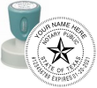 n53-texas-notary-round-circular-pre-inked-stamp-short-handle-1-9-16-inch-xstamper