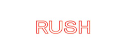 1004 - 1004  Pre-Inked Stock Stamp "RUSH" (RED) - Impression Size: 1/2" x 1-5/8"