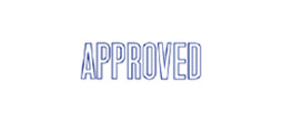 1008 - 1008 Pre-Inked Stock Stamp "APPROVED" (Blue) - Impression Size: 1/2" x 1-5/8"