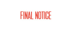 1014 - 1014 Pre-Inked Stock Stamp "FINAL NOTICE" (Red) - Impression Size: 1/2" x 1-5/8"