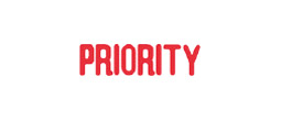1033 - 1033 Pre-Inked Stock Stamp "PRIORITY" (RED) - Impression Size: 1/2" x 1-5/8"