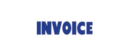 1053 - 1053 Pre-Inked Stock Stamp "INVOICE" (Blue) - Impression Size: 1/2" x 1-5/8"