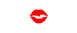 11307 - 11307 Pre-Inked Stock Circle Stamp "KISS" (Red) - Impression Dimensions: 5/8" Diameter