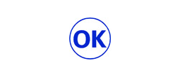 11357 - 11357 Pre-Inked Stock Circle Stamp "OK" (Blue) - Impression Dimensions: 5/8" Diameter