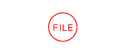 11362 - 11362 Pre-Inked Stock Circle Stamp "FILE" (Red) - Impression Dimensions: 5/8" Diameter
