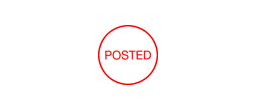 11363 - 11363 Pre-Inked Stock Circle Stamp "POSTED" (Red) - Impression Dimensions: 5/8" Diameter