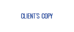 1138 - 1138 Pre-Inked Stock Stamp "CLIENT'S COPY" (Blue) - Impression Size: 1/2" x 1-5/8"