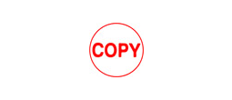 11407 - 11407 Pre-Inked Stock Circle Stamp "COPY" (Red) - Impression Dimensions: 5/8" Diameter