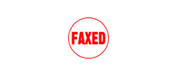 11409 - 11409 Pre-Inked Stock Circle Stamp "FAXED" (Red) - Impression Dimensions: 5/8" Diameter