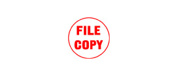 11411 - 11411 Pre-Inked Stock Circle Stamp "FILE COPY" (Red) - Impression Dimensions: 5/8" Diameter