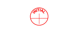 11414 - 11414 Pre-Inked Stock Circle Stamp "INITIAL" (Red) - Impression Dimensions: 5/8" Diameter