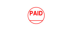 11415 - 11415 Pre-Inked Stock Circle Stamp "PAID" (Red) - Impression Dimensions: 5/8" Diameter