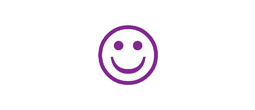11420 - 11420 Pre-Inked Stock Circle Stamp "HAPPY" (Purple) - Impression Dimensions: 5/8" Diameter
