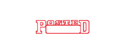 1211 - 1211 Pre-Inked Stock Stamp "POSTED" (Red) - Impression Size: 1/2" x 1-5/8"