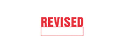 1219 - 1219 Pre-Inked Stock Stamp "REVISED" (Red) - Impression Size: 1/2" x 1-5/8"