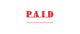 1221 - 1221 Pre-Inked Stock Stamp "PAID" (Red) - Impression Size: 1/2" x 1-5/8"