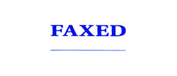 1229 - 1229 Pre-Inked Stock Stamp "FAXED" (Blue) - Impression Size: 1/2" x 1-5/8"