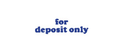 1333 - 1333 Pre-Inked Stock Stamp "FOR DEPOSIT ONLY" (Blue) - Impression Size: 1/2" x 1-5/8"