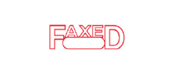 1350 - 1350 Pre-Inked Stock Stamp "FAXED" (Red) - Impression Size: 1/2" x 1-5/8"