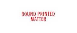 1387 - 1387 Pre-Inked Stock Stamp "BOUND PRINTED MATTER" (Red) - Impression Size: 1/2" x 1-5/8"