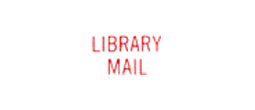 1390 - 1390 Pre-Inked Stock Stamp "LIBRARY MAIL" (Red) - Impression Size: 1/2" x 1-5/8"