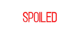 1518 - 1518 Pre-Inked Stock Stamp "SPOILED" (Red) - Impression Size: 1/2" x 1-5/8"