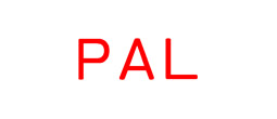 1526 - 1526 Pre-Inked Stock Stamp "PAL" (Red) - Impression Size: 1/2" x 1-5/8"