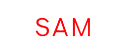 1527 - 1527 Pre-Inked Stock Stamp "SAM" (Red) - Impression Size: 1/2" x 1-5/8"