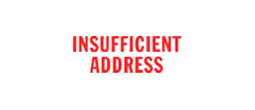 1638 - 1638 Pre-Inked Stock Stamp "INSUFFICIENT ADDRESS" (Red) - Impression Size: 1/2" x 1-5/8"