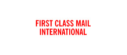 1725 - 1725 Pre-Inked Stock Stamp "FIRST CLASS MAIL INT'N" (Red) - Impression Size: 1/2" x 1-5/8"