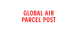 1813 - 1813 Pre-Inked Stock Stamp "GLOBAL AIR PARCEL..." (Red) - Impression Size: 1/2" x 1-5/8"