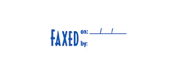 1820 - 1820 Pre-Inked Stock Stamp "FAXED" (Blue) - Impression Size: 1/2" x 1-5/8"