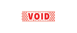 1825 - 1825 Pre-Inked Stock Stamp "VOID" (Red) - Impression Size: 1/2" x 1-5/8"