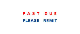 2015 - 2015 Pre-Inked Stock 2-Clr Stamp "PAST DUE PLEASE" (Blue/Red) - Impression Size: 1/2" x 1-5/8"
