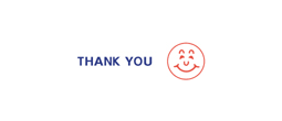 2018 - 2018 Pre-Inked Stock 2-Clr Stamp "THANK YOU" (Blue/Red) - Impression Size: 1/2" x 1-5/8"