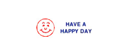 2020 - 2020 Pre-Inked Stock 2-Clr Stamp "HAVE A HAPPY DAY" (Blue/Red) - Impression Size: 1/2" x 1-5/8"