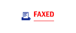 2023 - 2023 Pre-Inked Stock 2-Clr Stamp "FAXED" (Blue/Red) - Impression Size: 1/2" x 1-5/8"