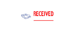 2030 - 2030 Pre-Inked Stock 2-Clr Stamp "RECEIVED" (Blue/Red) - Impression Size: 1/2" x 1-5/8"
