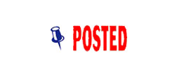 2038 - 2038 Pre-Inked Stock 2-Clr Stamp "POSTED" (Blue/Red) - Impression Size: 1/2" x 1-5/8"