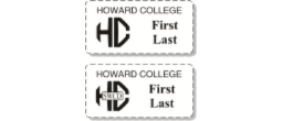 HOWARDCOLLEGE - Howard College Badge 
 Name Badge Silver Frame w/Logo 1-1/2" x 3"